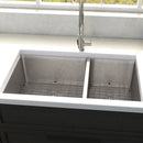 ZLINE 36" Chamonix Undermount Double Bowl Kitchen Sink with Bottom Grid