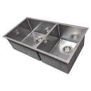 ZLINE 36" Chamonix Undermount Double Bowl Kitchen Sink with Bottom Grid