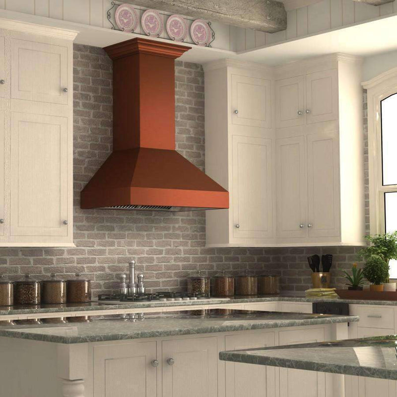 ZLINE 36-Inch Copper Wall Range Hood with Crown Molding and 700 CFM Motor (8667C-36)