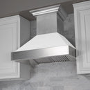 ZLINE Appliance Package - 36" Dual Fuel Range in DuraSnow® with White Matte Door & 36" Range Hood Package - 2KP-RASWMRH36