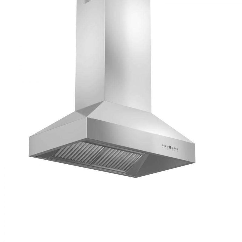 ZLINE 36-Inch Ducted Island Mount Range Hood with Single Remote Blower in Stainless Steel (697i-RS-36-400)