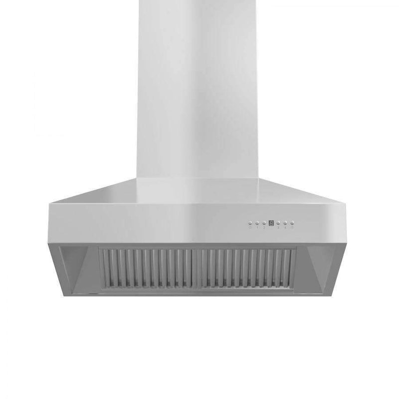 ZLINE 36-Inch Professional Ducted Wall Mount Range Hood in Stainless Steel with Crown Molding (667CRN-36)