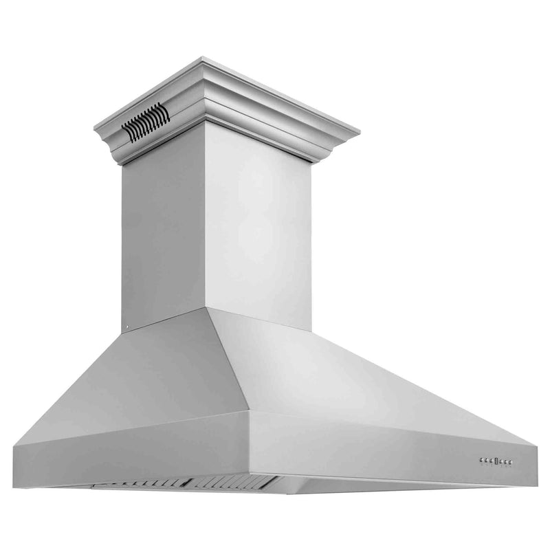 ZLINE 36-Inch Professional Wall Mount Range Hood in Stainless Steel with Built-in CrownSound® Bluetooth Speakers (697CRN-BT-36)