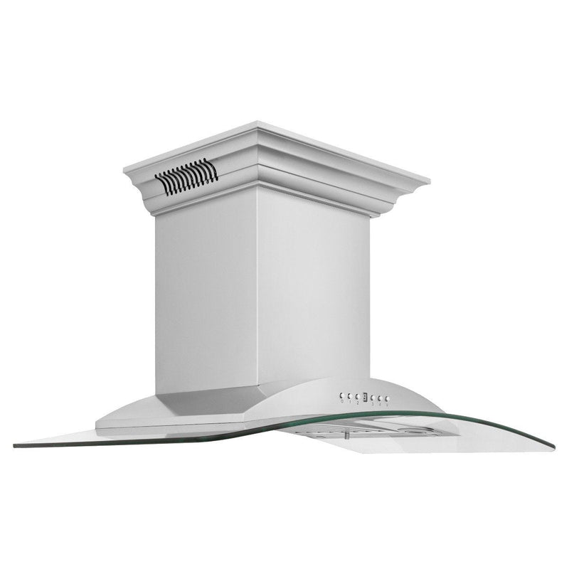 ZLINE 36-Inch Wall Mount Range Hood in Stainless Steel with Built-in CrownSound Bluetooth Speakers (KNCRN-BT-36)
