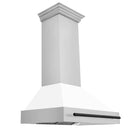 ZLINE 36 Inch Autograph Edition Range Hood with White Matte Shell and Matte Black Handle, 8654STZ-WM36-MB