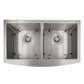 ZLINE 36" Niseko Farmhouse Apron Mount Double Bowl Kitchen Sink with Bottom Grid 