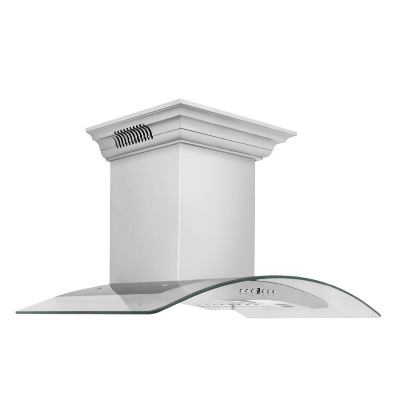 ZLINE 36-Inch Wall Mount Range Hood in Stainless Steel with Built-in CrownSound Bluetooth Speakers (KN4CRN-BT-36)