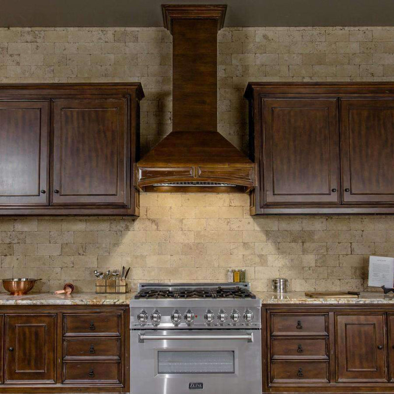 ZLINE 36-Inch Wooden Wall Range Hood with Crown Molding and 700 CFM Motor (321RR-36)