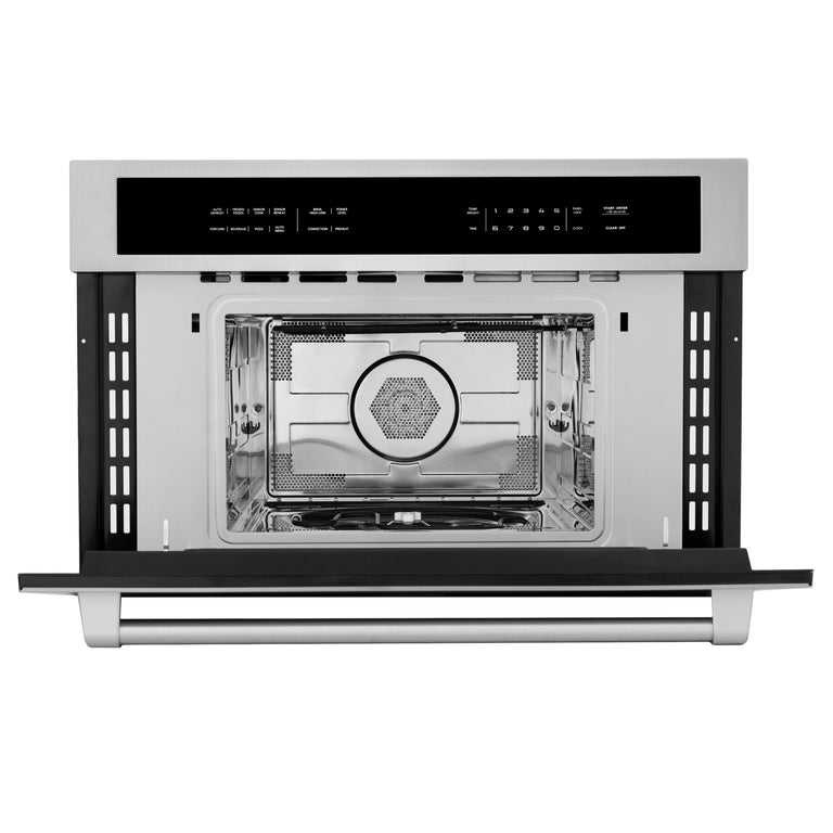 ZLINE Appliance Package - 4-Piece Appliance Package - 48 In. Rangetop, Wall Oven, Refrigerator, and Microwave Oven in Stainless Steel - 4KPR-RT48-MWAWS