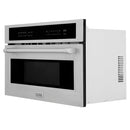 ZLINE Appliance Package - 4-Piece Appliance Package - 48 In. Rangetop, Wall Oven, Refrigerator, and Microwave Oven in Stainless Steel - 4KPR-RT48-MWAWS