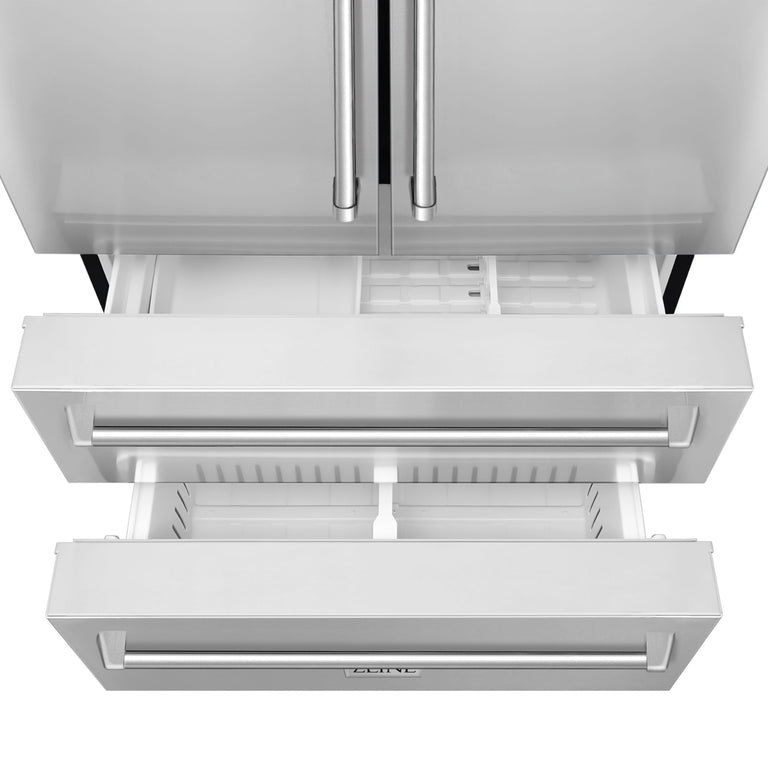 ZLINE Appliance Package - 4-Piece Appliance Package - 48 In. Rangetop, Wall Oven, Refrigerator, and Microwave Oven in Stainless Steel - 4KPR-RT48-MWAWS