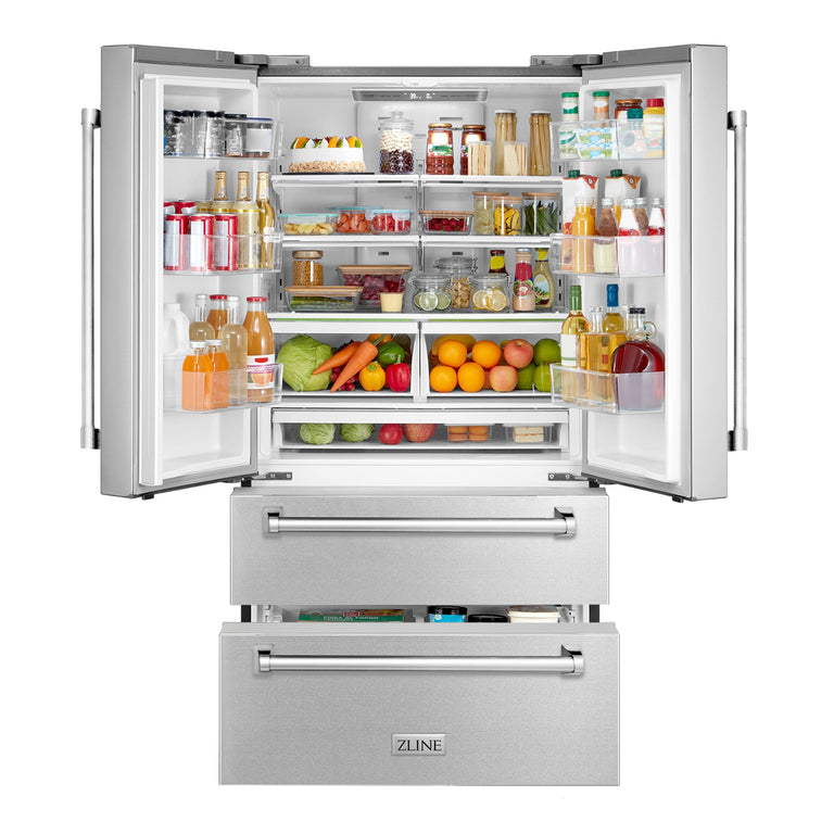 ZLINE Appliance Package - 4-Piece Appliance Package - 48 In. Rangetop, Wall Oven, Refrigerator, and Microwave Oven in Stainless Steel - 4KPR-RT48-MWAWS