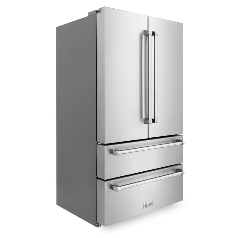 ZLINE Appliance Package - 4-Piece Appliance Package - 48 In. Rangetop, Wall Oven, Refrigerator, and Microwave Oven in Stainless Steel - 4KPR-RT48-MWAWS