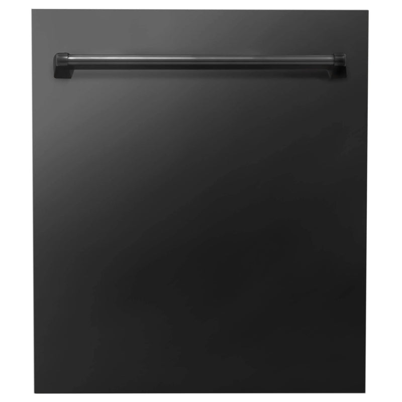 ZLINE 36 Kitchen Package with Black Stainless Steel Dual Fuel Range, Range Hood, Microwave Drawer and Dishwasher(4KP-RABRH36-MWDW)