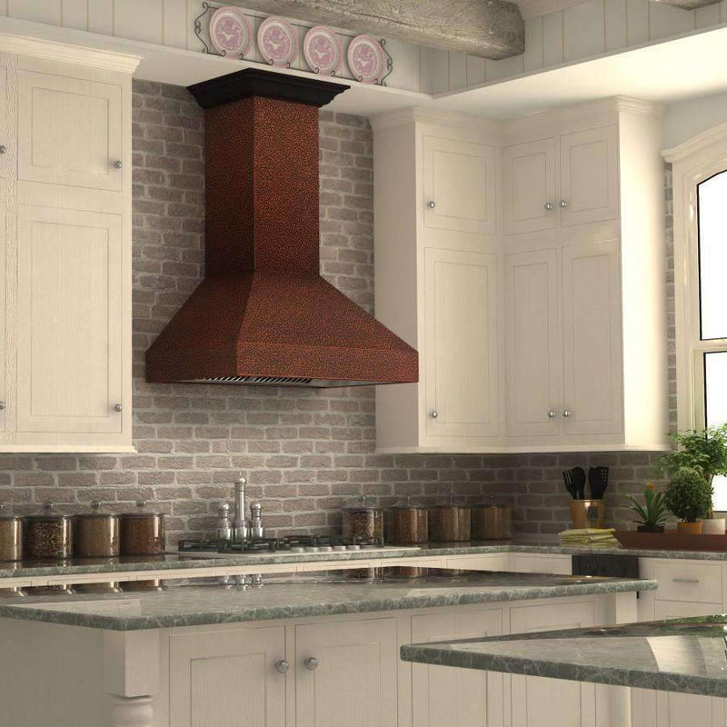 ZLINE 42-Inch Copper Wall Range Hood with Crown Molding (8667E-42)