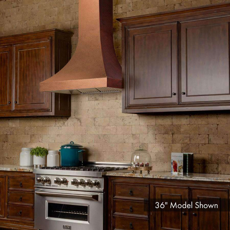 ZLINE 42-Inch Designer Series Hand-Hammered Copper Finish Wall Range Hood with 700 CFM Motor (8632H-42)