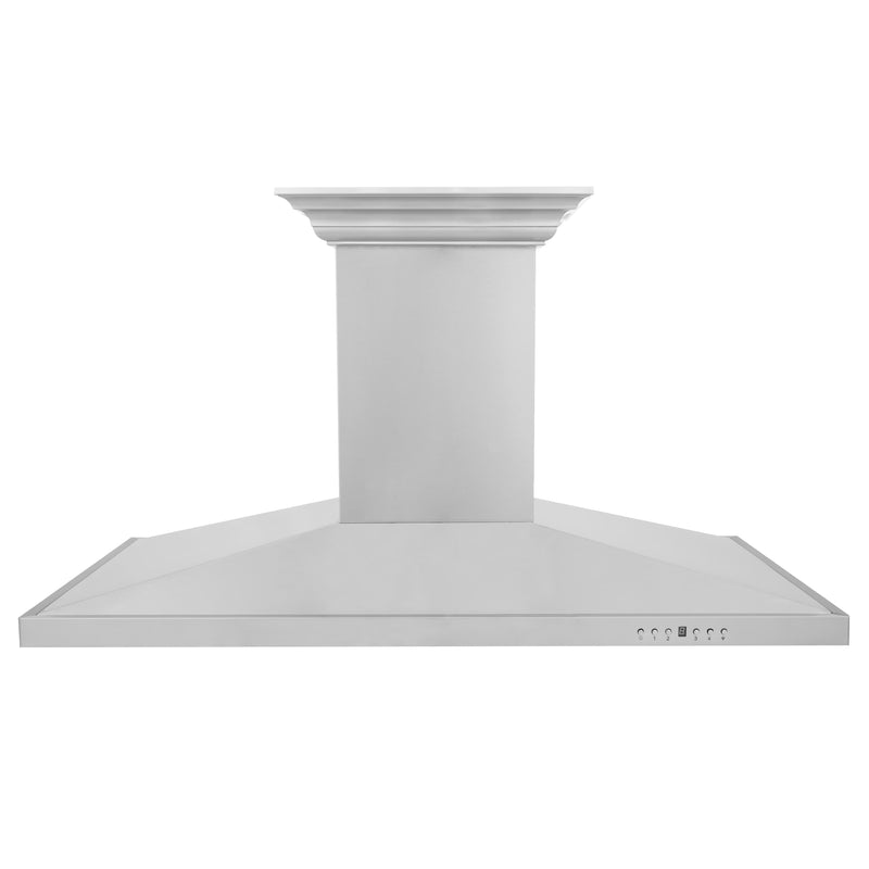 ZLINE 42-Inch Ducted Vent Island Mount Range Hood in Stainless Steel with Built-in CrownSoundBluetooth Speakers (GL2iCRN-BT-42)