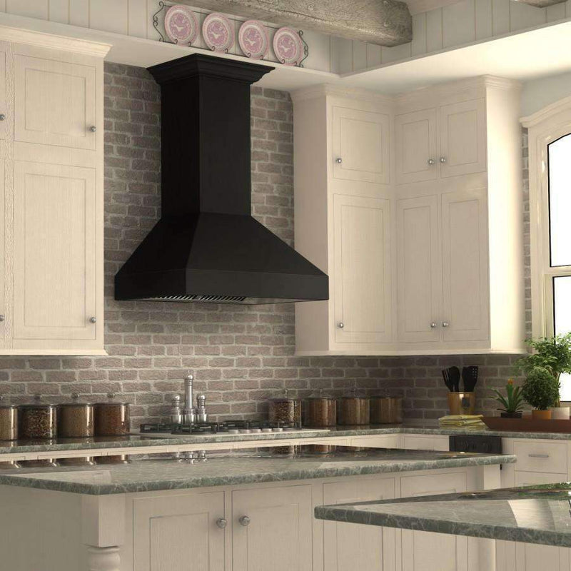 ZLINE 42-Inch Oil-Rubbed Bronze Wall Range Hood with Crown Molding and 700 CFM Motor (8667B-42)
