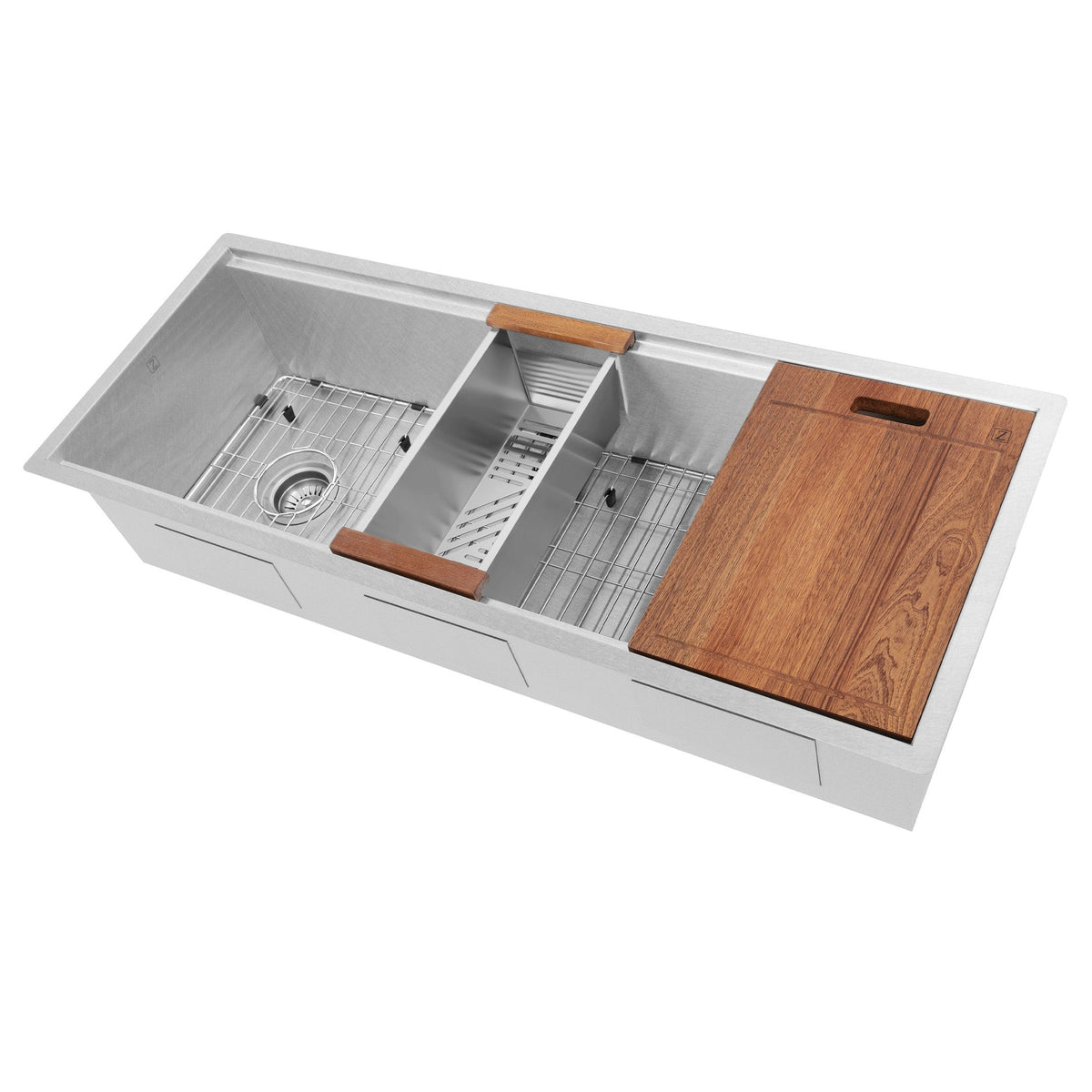 ZLINE 43" Garmisch Undermount Single Bowl Kitchen Sink with Bottom Grid and Accessories