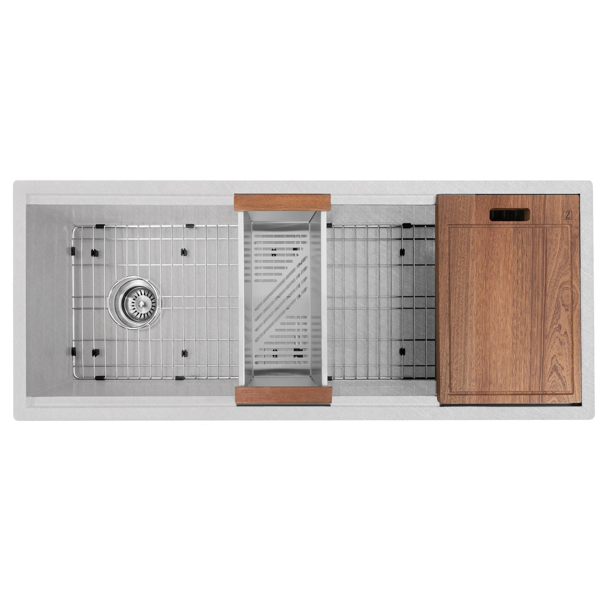 ZLINE 45" Garmisch Undermount Single Bowl Kitchen Sink with Bottom Grid and Accessories 