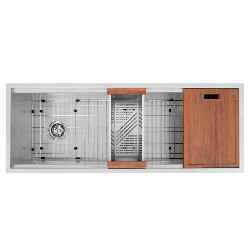 ZLINE 45-Inch Garmisch Undermount Single Bowl Stainless Steel Kitchen Sink with Bottom Grid and Accessories (SLS-45)