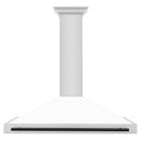 ZLINE 48" Autograph Edition Stainless Steel Range Hood with White Matte Shell KB4STZ-WM48
