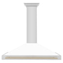ZLINE 48" Autograph Edition Stainless Steel Range Hood with White Matte Shell KB4STZ-WM48