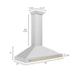 ZLINE 48" Autograph Edition Stainless Steel Range Hood with Stainless Steel Shell and Gold Accents - KB4STZ-48-G