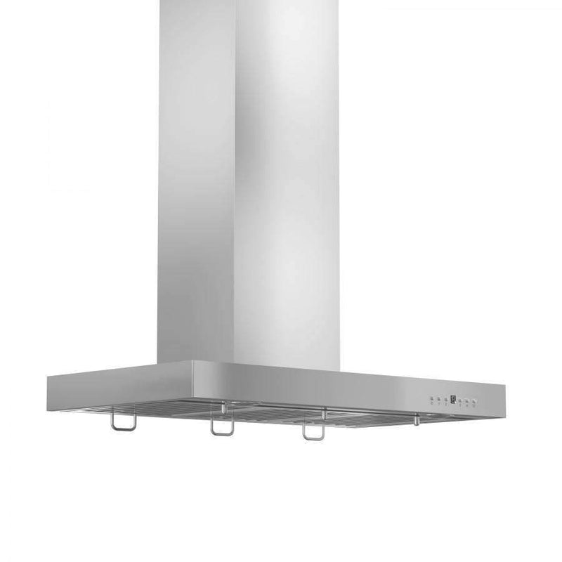 ZLINE 48-Inch Convertible Vent Wall Mount Range Hood in Stainless Steel with Crown Molding (KECRN-48)
