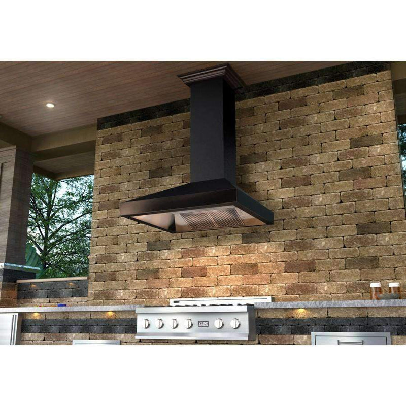 ZLINE 48-Inch Designer Series Oil-Rubbed Bronze Wall Range Hood with Crown Molding and 700 CFM Motor (8667B-48)