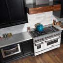 ZLINE Appliance Package - 48" Dual Fuel Range with White Matte Gloss Door & 48" Range Hood - 2KP-RASWMRH48