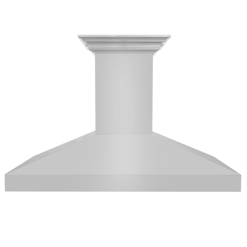 ZLINE 48-Inch Ducted Vent Island Mount Range Hood in Stainless Steel with Built-in CrownSoundBluetooth Speakers (597iCRN-BT-48)