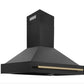 ZLINE 48 in. Autograph Edition Black Stainless Steel Range Hood with Champagne Bronze Handle, BS655Z-48-CB