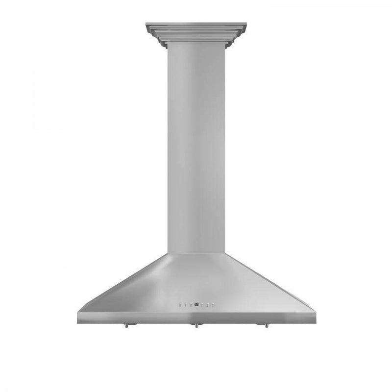 ZLINE 48-Inch Convertible Vent Wall Mount Range Hood in Stainless Steel with Crown Molding (KL2CRN-48)