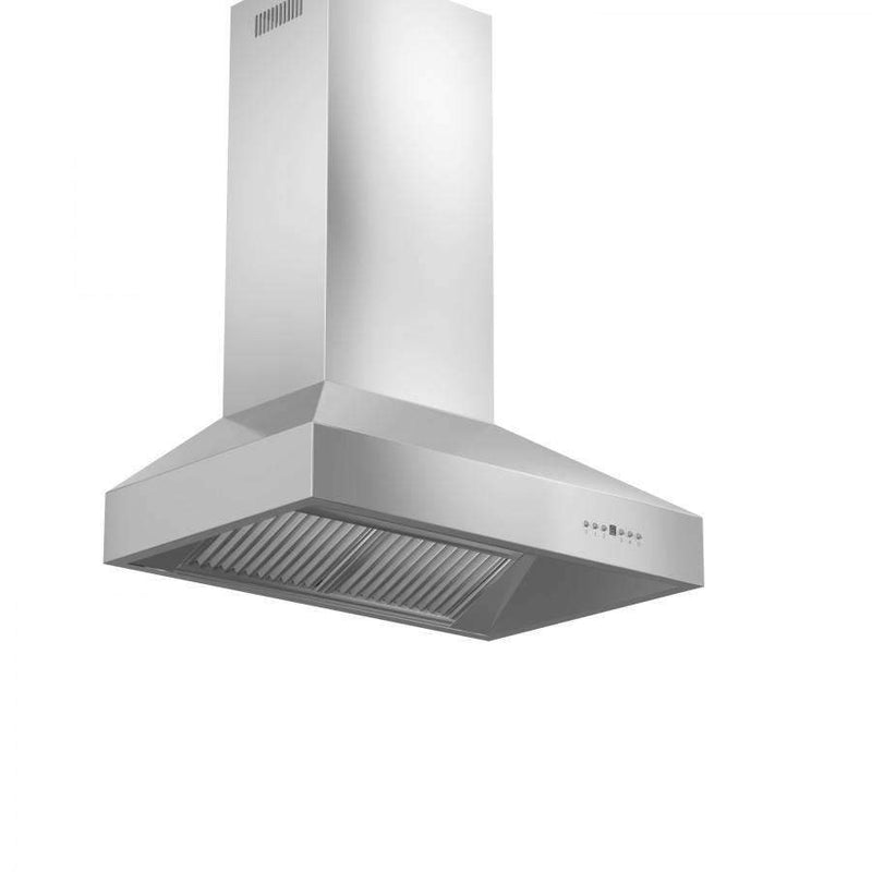 ZLINE 48-Inch Professional Ducted Wall Mount Range Hood in Stainless Steel with Crown Molding (667CRN-48)