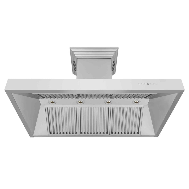 ZLINE 48-Inch Professional Wall Mount Range Hood in Stainless Steel with Built-in CrownSound® Bluetooth Speakers (697CRN-BT-48)