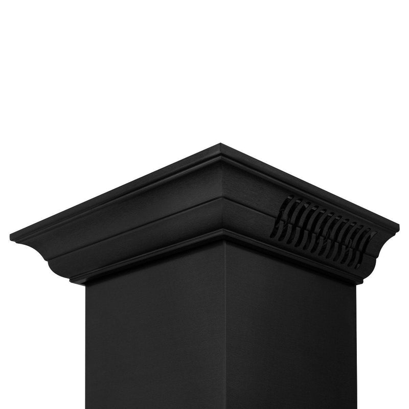 ZLINE 48-Inch Wall Mount Range Hood in Black Stainless Steel with Built-in CrownSound Bluetooth Speakers (BSKBNCRN-BT-48)