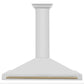 ZLINE 48 Inch Autograph Edition Stainless Steel Range Hood with Champagne Bronze Handle, 8654STZ-48-CB