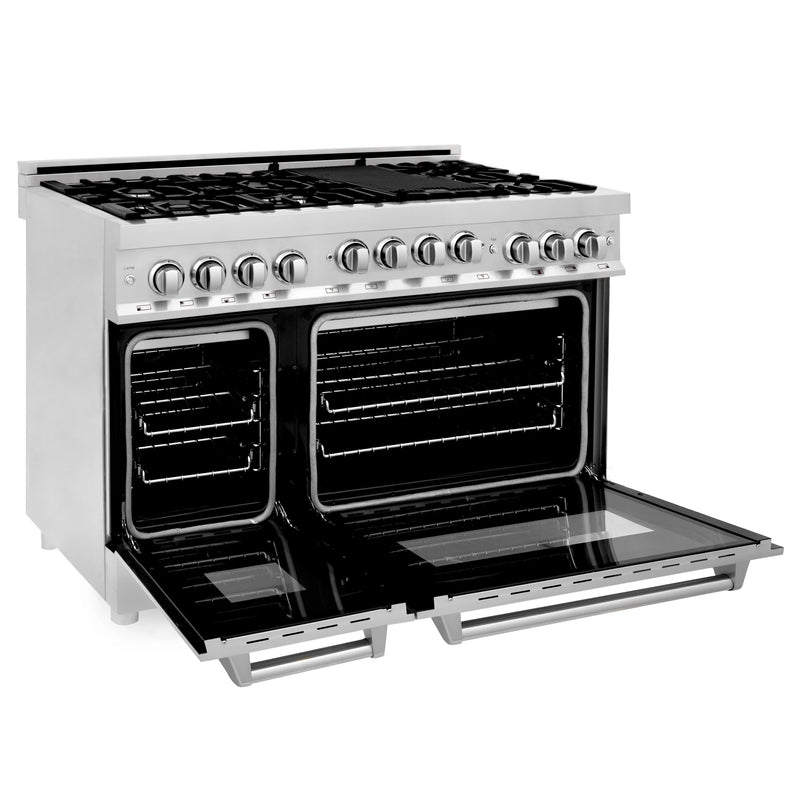 ZLINE 48-Inch Professional 6.0 cu. ft. Range with Gas Stove & Gas Oven in Stainless Steel (RG48)
