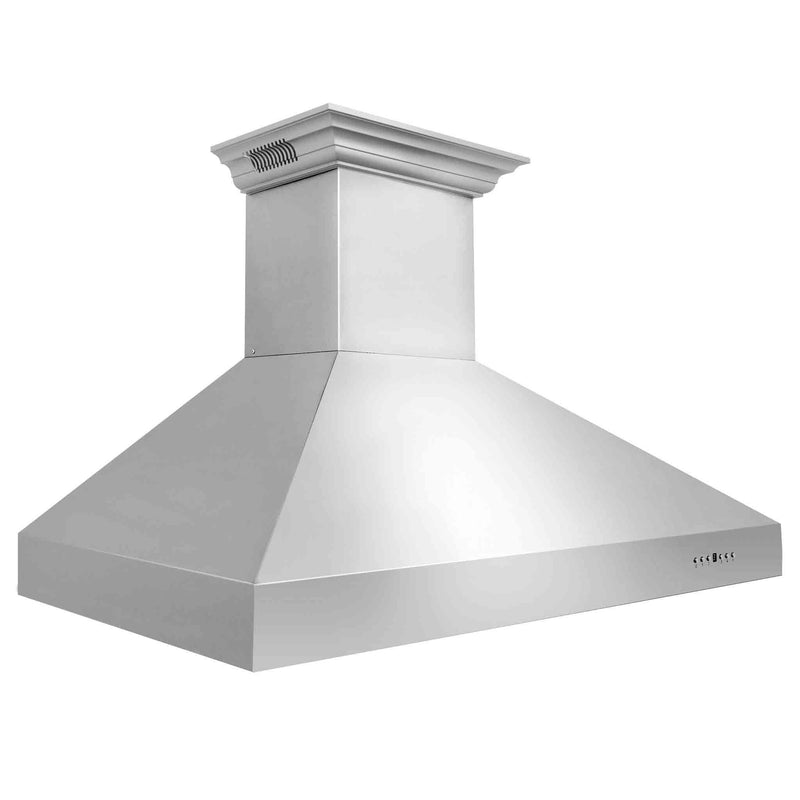 ZLINE 54-Inch Professional Wall Mount Range Hood in Stainless Steel with Built-in CrownSound® Bluetooth Speakers (697CRN-BT-54)