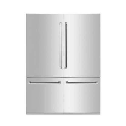 ZLINE 60" 32.2 cu. ft. Built-In 4-Door French Door Refrigerator with Internal Water and Ice Dispenser in Stainless Steel RBIV-304-60