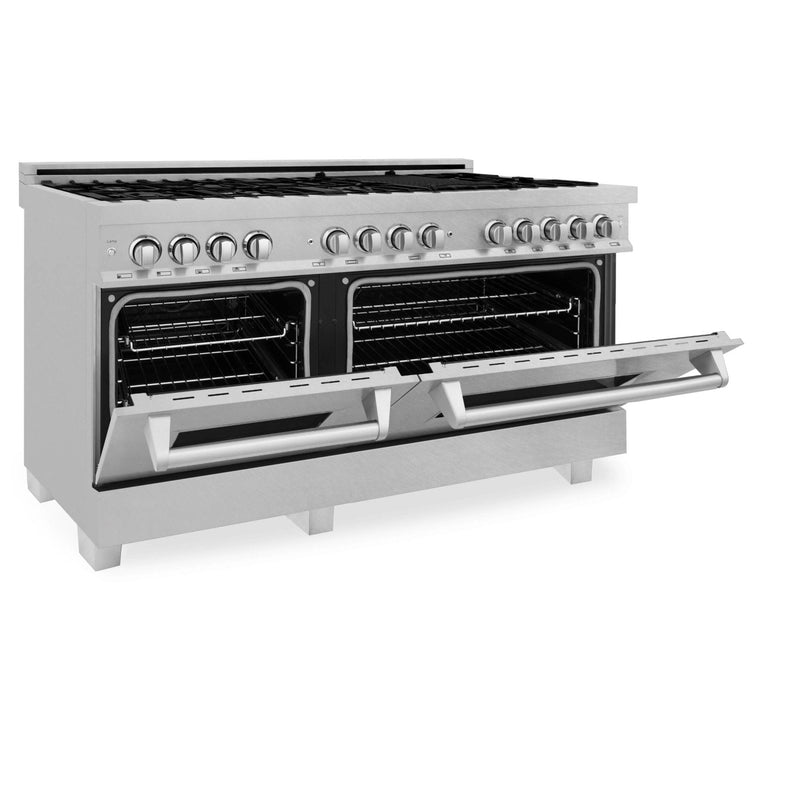 ZLINE 60-Inch 7.4 cu. ft. Dual Fuel Range with Gas Stove and Electric Oven in DuraSnow Stainless Steel (RAS-SN-60)