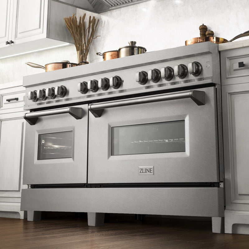 ZLINE 60-Inch 7.4 cu. ft. Dual Fuel Range with Gas Stove and Electric Oven in DuraSnow Stainless Steel (RAS-SN-60)