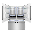 ZLINE 60" Autograph Edition 32.2 cu. ft. Built-in 4-Door French Door Refrigerator with Internal Water and Ice Dispenser in Stainless Steel with Accents RBIVZ-304-60