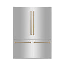 ZLINE 60" Autograph Edition 32.2 cu. ft. Built-in 4-Door French Door Refrigerator with Internal Water and Ice Dispenser in Stainless Steel with Accents RBIVZ-304-60