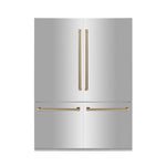 ZLINE 60" Autograph Edition 32.2 cu. ft. Built-in 4-Door French Door Refrigerator with Internal Water and Ice Dispenser in Stainless Steel with Accents RBIVZ-304-60