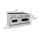 ZLINE 60" Professional Convection Oven Freestanding Double Oven Dual Fuel Range