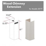 ZLINE 61 in. Wooden Chimney Extension for Ceilings up to 12.5 ft - 321TT-E