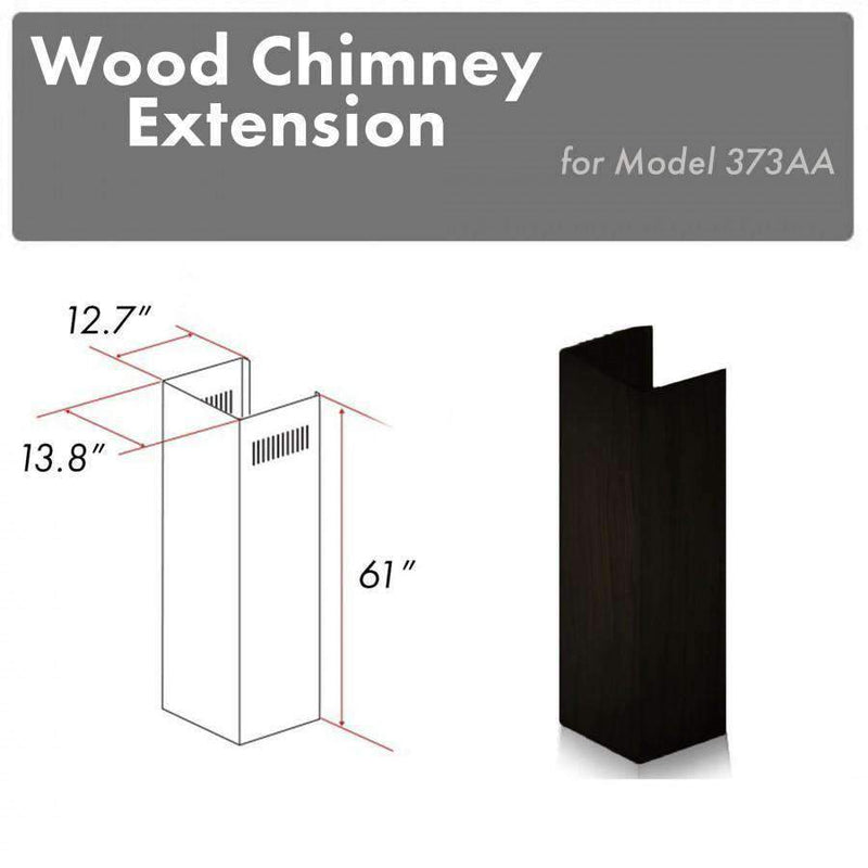 ZLINE 61-Inch Wooden Chimney Extension for Ceilings up to 12.5', 373AA-E