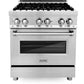 ZLINE Appliance Package - 30 in. Dual Fuel Range, 30 in. Range Hood, Microwave Drawer, 3 Rack Dishwasher - 4KP-RARH30-MWDWV